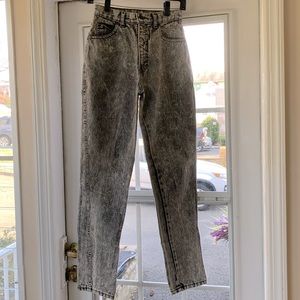 Vintage Paris Traffic, black acid wash denim jeans, size 9, EUC